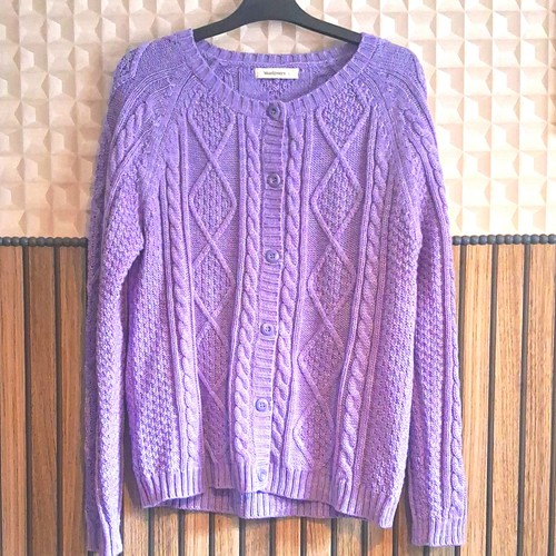 Woolovers purple cable knit - cable,