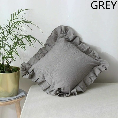 Ruffle cotton throw pillow - throw,