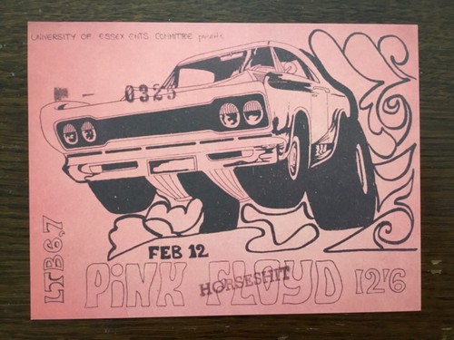 1971 pink floyd ticket - 1971,