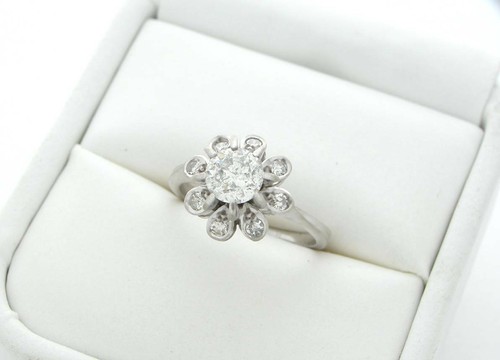 Antique platinum diamond - platinum,