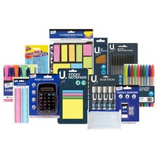 66 Pc Stationary Set Back To School Pen Pencil Highlighter Glue Ruler Notepad 