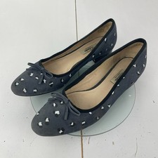 CLARKS Shoes 8 D Grey Womens Court Leopard Print Leather Block Heels Kitten