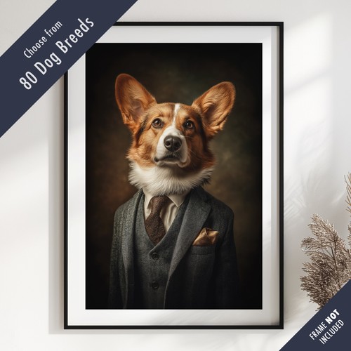 Smartly dressed dog - dressed, portrait