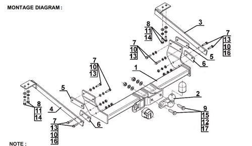 Flange neck tow bar for - neck,
