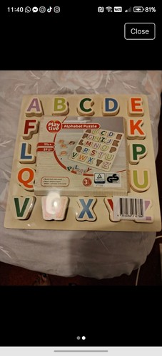 Wooden alphabet puzzle - wooden,