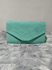 Suedette Envelope Clutch Bag
