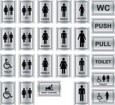 Toilet door signs brushed - door,