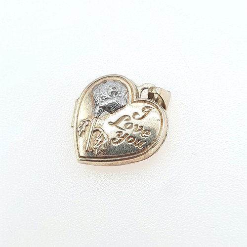 Vintage 9ct gold love you - 9ct, "i
