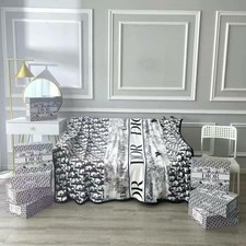 Dior Black White Blanket Throw