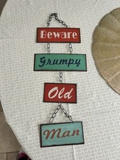 Grumpy Old Man Tin Metal Hanging Sign Plaque