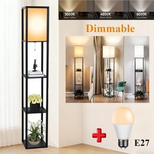 Dimmable LED Floor Lamp Modern Standing 3-tier Storage Display Corner Shelf Home