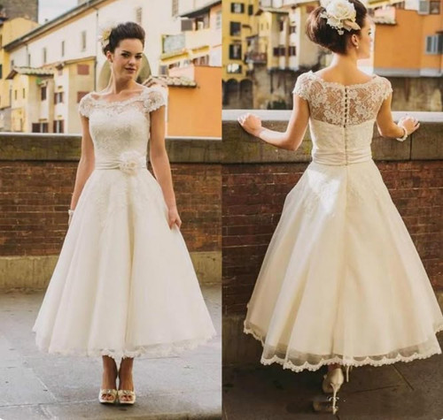 Tea length wedding dresses - wedding,