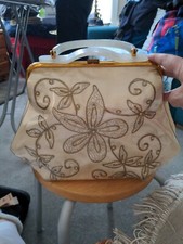 Vintage Florida Handbag Of Miami Plastic Floral Bag Lucite Clasp
