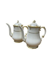 Royal Crown Derby Lombardy Coffee Pot A1127 Pair Vintage Fine Bone China Rare