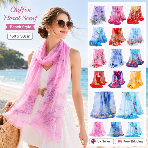 Womens chiffon scarf floral - womens,