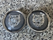 Pair of Genuine Jaguar 57mm Alloy Wheel Centre Caps x2 Xj6 Xj8 Xj12 Chrome Grey