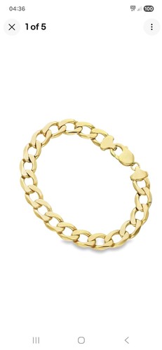 9ct yellow gold curb - 9ct, bracelet