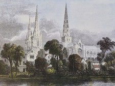 Lichfield Cathedral From The South West, Vintage Postcard