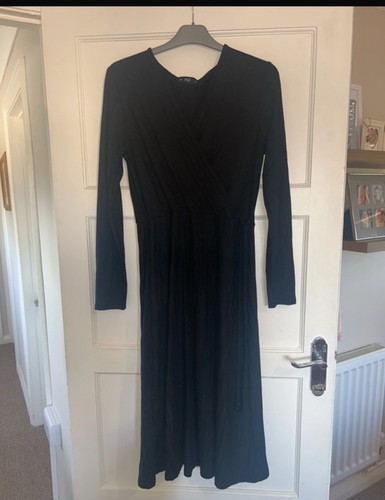 Tesco black ribbed - black, long