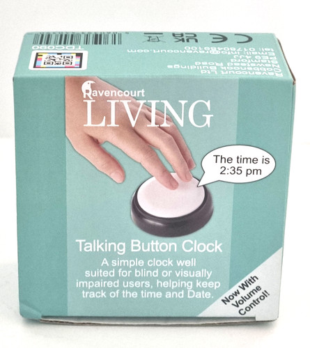 Talking button clock - button,