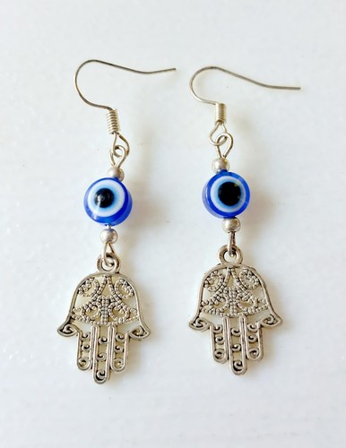 Hamsa hand earrings resin - hamsa,