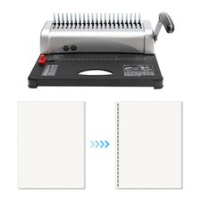 Binding Machine 21-Hole Paper Punch Binder with Starter Kit Comb Bindings for A4