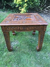 Vintage solid  wooden  hand CARVED Oriental Coffee TABLE