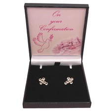 Gift for Girls Confirmation Day, Baptism, Silver Cross Earrings.Stainless Steel.