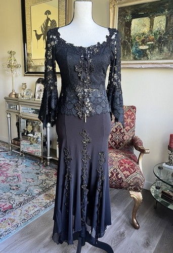 Sagaie black lace appliqué - sagaie,
