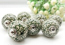 Green ceramic knobs - green,