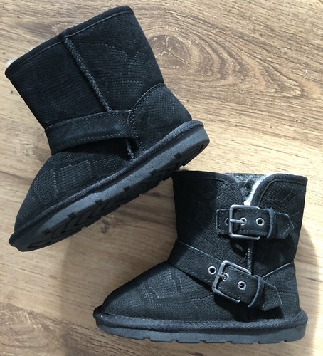 Girls black boots - girls, boots.faux