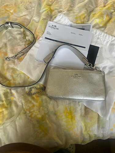 Coach metallic silver leather - coach,