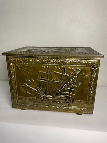 Antique wooden coal scuttle - antique,