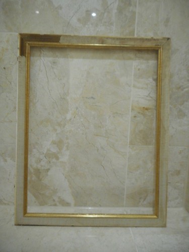 Antique gold wood frame - wood, inlay