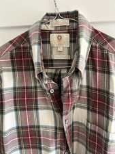 Viyella Checked Shirt 15.5 Mens Plaid Brushed Cotton And Wool Long Sleeve