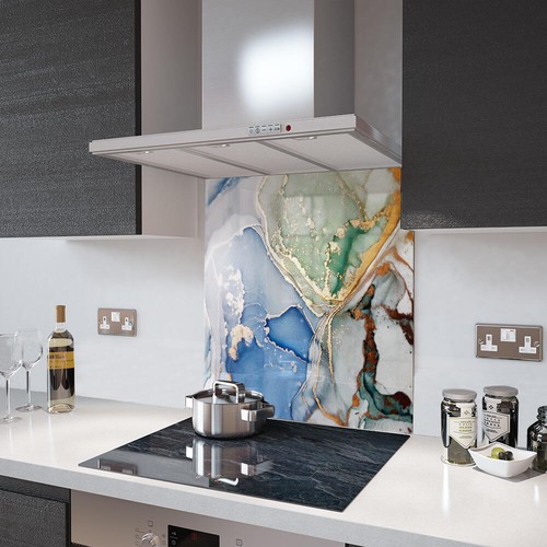 Glass splashbacks blue green - splashbacks,