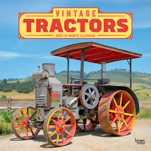 Vintage tractors 2027 - vintage, 12x24"