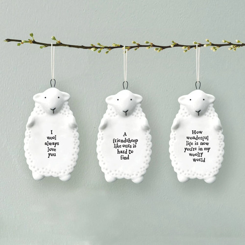 Hanging porcelain sheep - hanging,