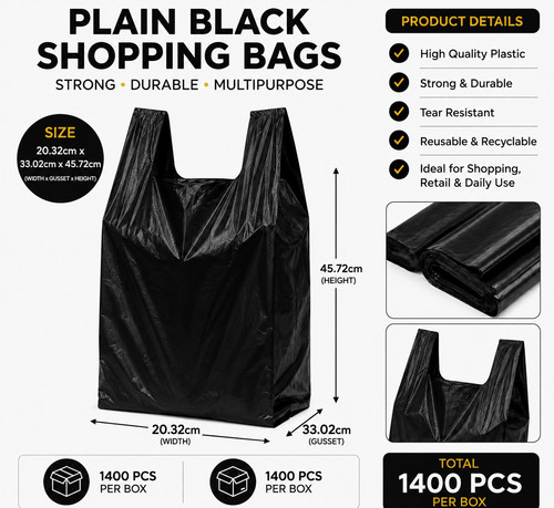 1400x black reusable - black, plastic