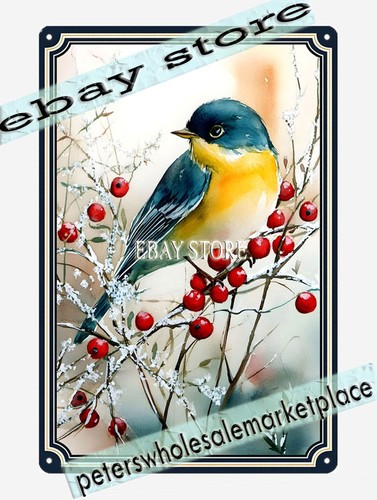 Bluebird branch metal tin sign - branch,