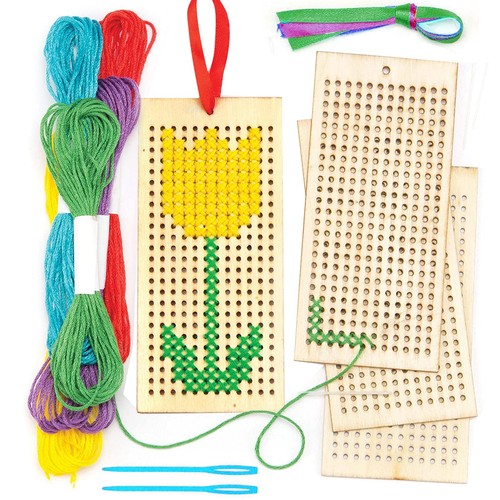 Wooden bookmark cross stitch - cross,