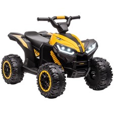 HOMCOM 12V Electric Quad Bikes for Kids Ride On Car ATV Toy for 3-5 Years Yellow