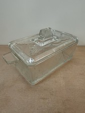 Vintage Pressed Glass Butter Dish Lidded, Made in England