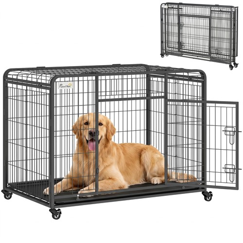 Pawhut metal dog cage - metal, kennel
