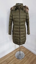 Joules khaki padded coat size 12 Y Snowden womens puffer padded faux fur hood