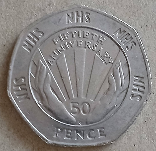 1998 50p coin - ., nhs