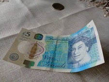 AK 47 Polymer Banknote Circulation £5 Pound Serial Number AK47 731534.