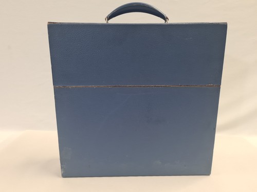 Vintage blue record storage - vintage,