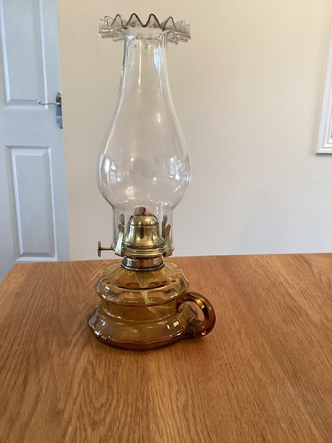 Amber glass hand - glass, lamp