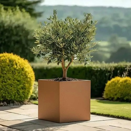 Zinc galvanised square - galvanised, planter